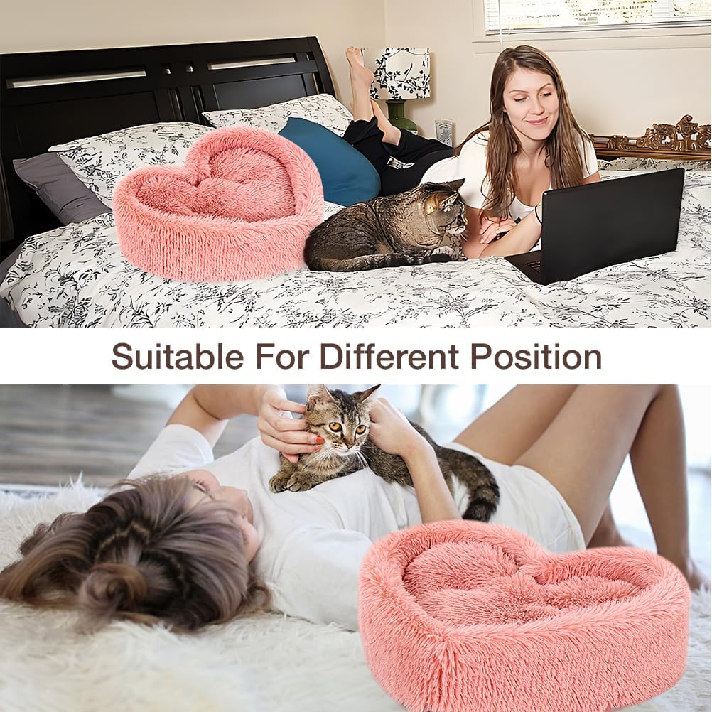 Cama Relajante KovaPets en Forma de Corazón: Confort Antiestrés con Memory Foam