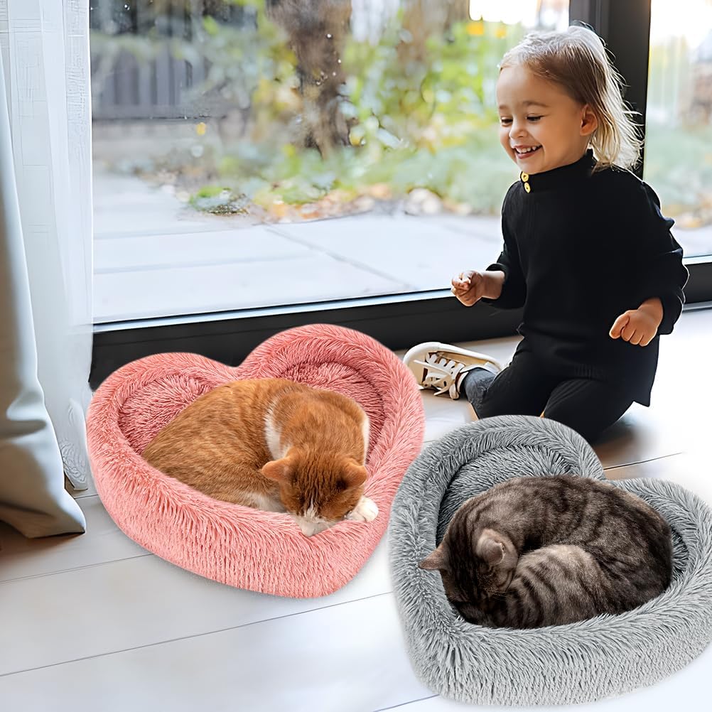 Cama Relajante KovaPets en Forma de Corazón: Confort Antiestrés con Memory Foam