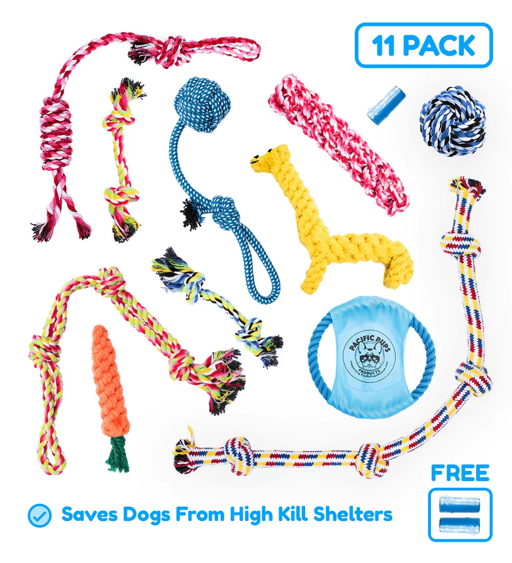 11 Cuerdas Interactivas: Mordederas Ultra Resistentes para Perros Pequeños y Medianos