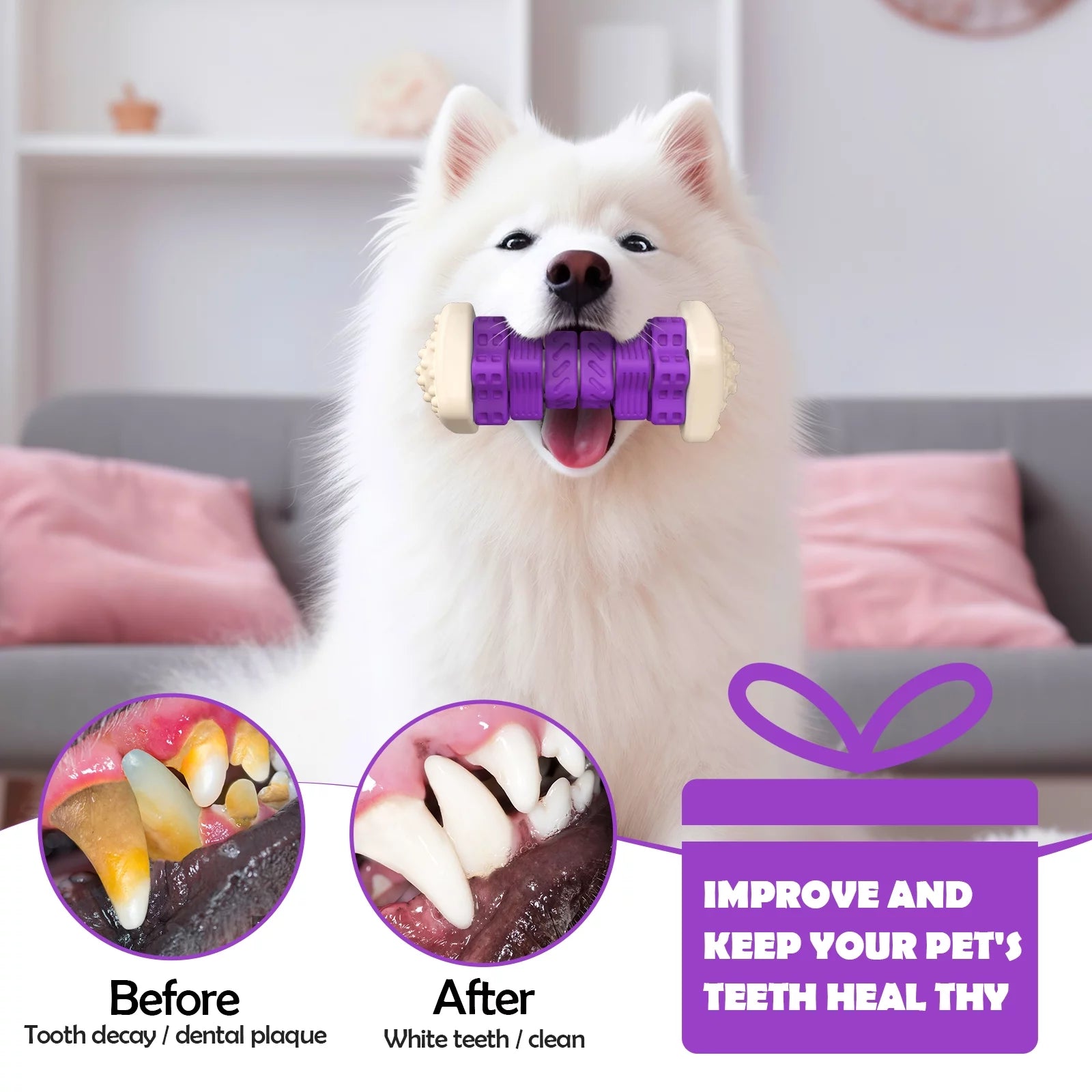 Masticador de Caucho Natural KovaPets: Resistencia Industrial y Cuidado Dental Activo