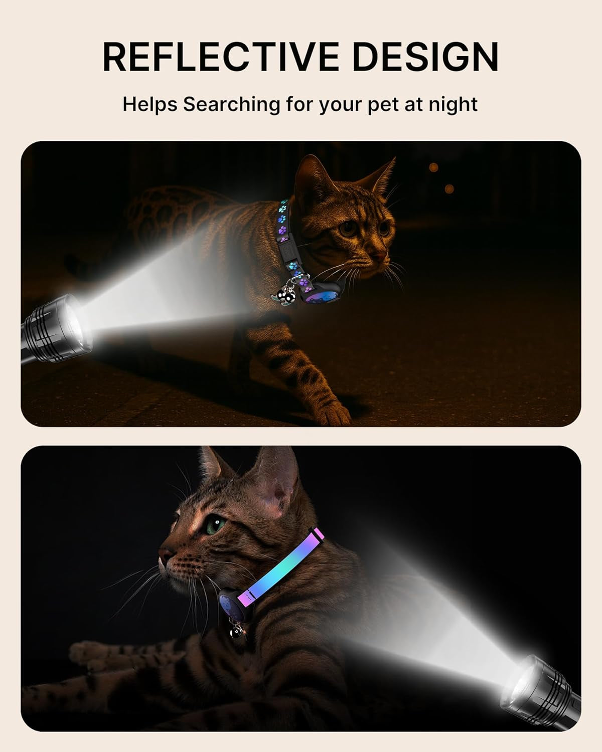 Paquete Doble: Collar KovaPets para Gato con Soporte para Apple AirTag y Broche de Seguridad(8-11")