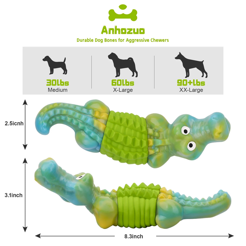 Cocodrilo Masticador KovaPets: Juguete Indestructible con Sabor a Tocino para Mordidas Extremas