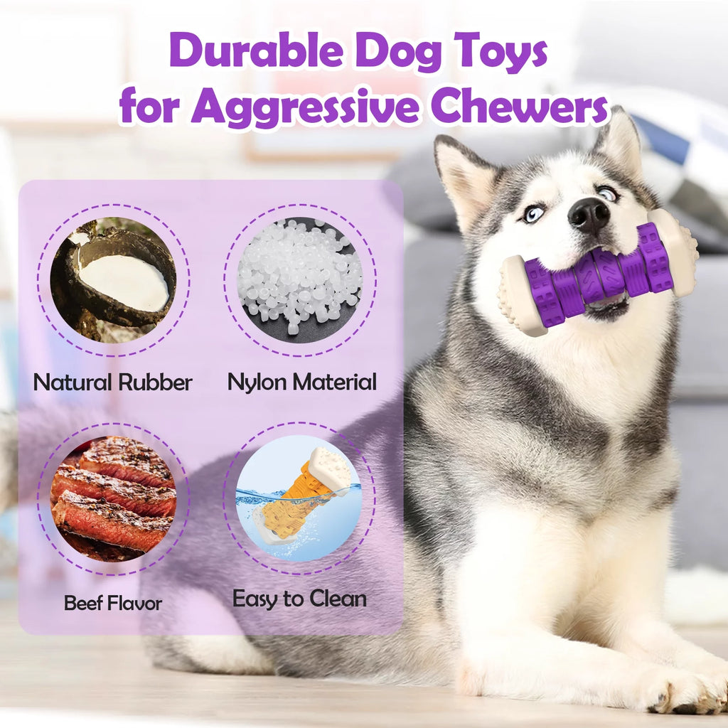 Masticador de Caucho Natural KovaPets: Resistencia Industrial y Cuidado Dental Activo
